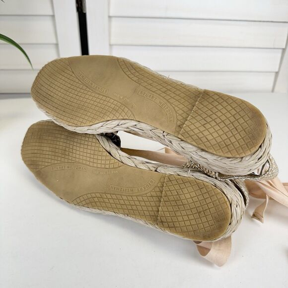 Stuart Weitzman Denia Cheetah Print Espadrille Flats Balletcore Tie Size 7M - Picture 7 of 12